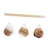 WOONEKY 50pcs Wooden Handle Lipstick Applicators Disposable Lip Brush for Makeup Portable Lip Mask Brush for Professional and Home Use view 4