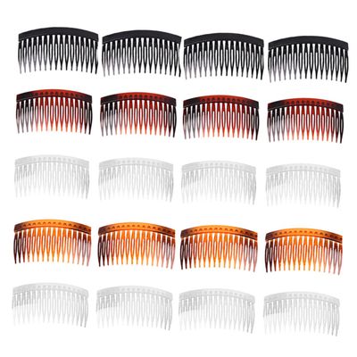 Beaupretty 25PCS Plastic 16-Tooth French Hair Comb Set for Women Lightweight Side Combs for Fine Hair for Massage and Hairstyles
