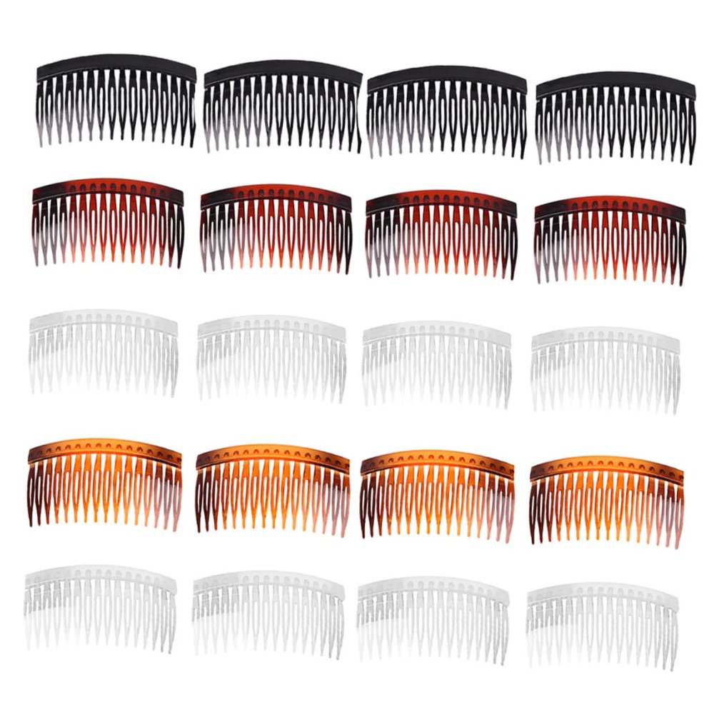 Beaupretty 25PCS Plastic 16-Tooth French Hair Comb Set for Women Lightweight Side Combs for Fine Hair for Massage and Hairstyles