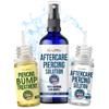 BodyJ4You Piercing Aftercare 3PC Bundle - Piercing Spray Piercing Bump Treatment Piercing Saline Drops - Natural Piercing Care Kit for Ear Nose Septum Cartilage Navel view 1