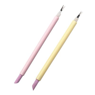 FRCOLOR 2pcs Dead Skin Remover Cuticle Trimmer Fork Dual End Nail Art Tool for Professional Home Use for Nail Care and Manicure Random Color Random Color