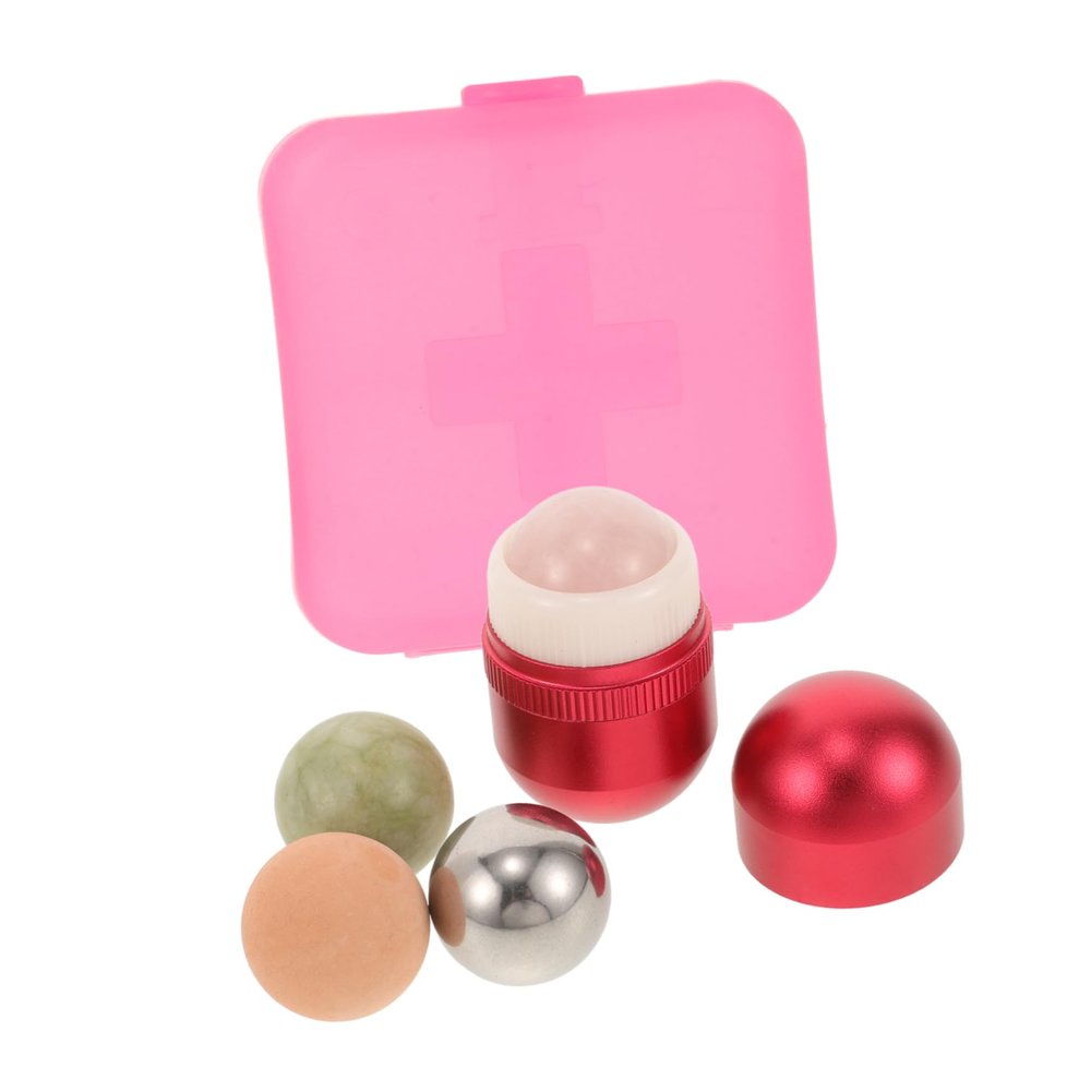 Beavorty 1Set Volcanic Stone Roller Facial Massage Tools for Eye Revitalization Puffiness Reduction Sleek Casing for Easy Cleaning Stylish Use Deep Massage for Dark