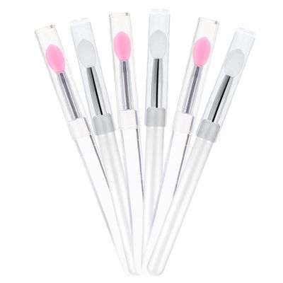 FONDOTIN 6Pcs Silicone Lip Brushes with Covers Portable Dustproof Lipstick Applicators for Makeup for Lip Gloss and Foundation Application Skin Friendly Material