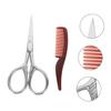 Beavorty 2Sets Beard Scissors Kit with Faux Case Precision Trimming Scissors Combs for Men Grooming for Beard Eyebrows and Nose Hair Care view 3