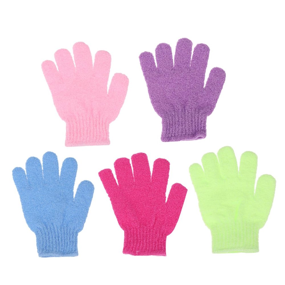 OFFIGAM 10Pcs Exfoliating Bath Gloves for Body Scrubbing and Back Massage Random Colors for Smooth Skin and Hard to Reach Areas Material Versatile Shower Towel Mittens