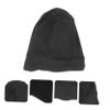 TOVINANNA 1Pc Adjustable Satin Sleep Hat for Women Black Comfortable Breathable Design for Hair Loss Daily Decoration and Cozy Wear view 4