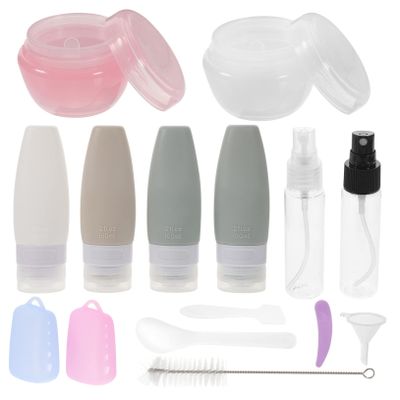 MUCKLILY 1Set Travel Lotion Container Refillable Cream Dispenser Bottles for Skin Care with Storage Bag Lightweight and Portable for Travel for Homemade Cosmetics