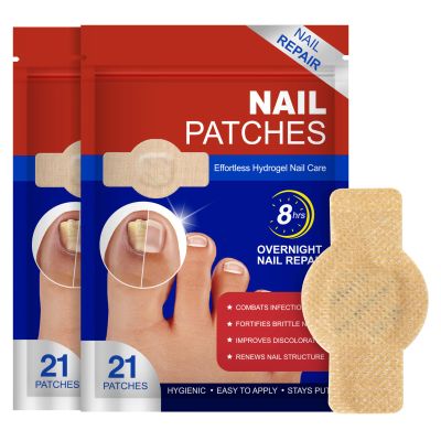 Nail Repair Patches, Nail Treatment Patches Extra Strength, Toenail Treatment 8 Hour Overnight Nail Fast Acting Repair Easy to Apply 42 PCS