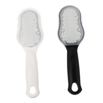 GANAZONO 2Pcs Stainless Steel Foot Rasp File with Lids Dead Skin Remover for Smooth Feet Pedicure Tool for Callused Heels and Care