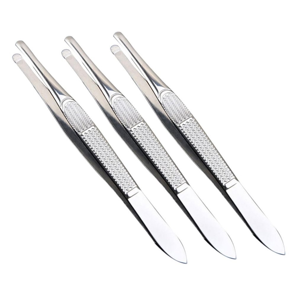 FONDOTIN 3Pcs Tweezers for Eyebrow Grooming Precision Tweezers for Facial Hair Removal Ergonomic Grip for Women and Teen