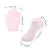 BATHVEVE 2Pairs Gel Moisturizing Gloves and Socks Hand and Foot Care Overnight Hydration Soft and Stretchy Nonslip Design Pink view 2