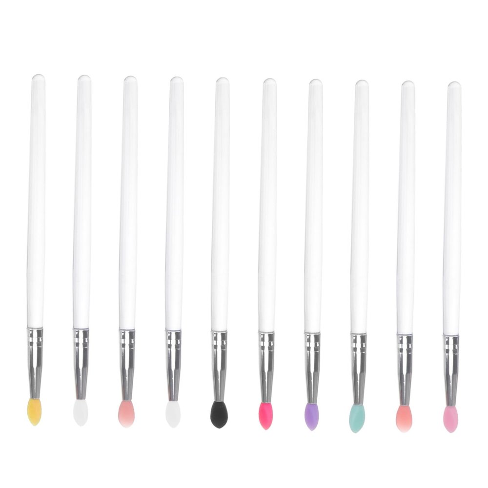 EXQUIMEUBLE 10Pcs Portable Premium Eye Makeup Brush Comfortable Eyeshadow Applicators for Women for Daily Use Travel Parties and More