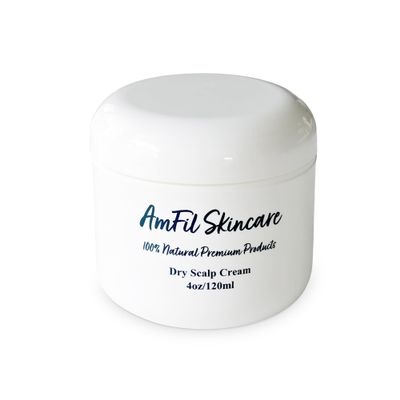 AmFil Skincare Dry Scalp Cream - Soothes Itchiness and Reduces Flakes for Dry, Sensitive Scalp - Gentle Relief for Eczema, Psoriasis and Seborrheic Dermatitis, 4 oz, 1-Pack