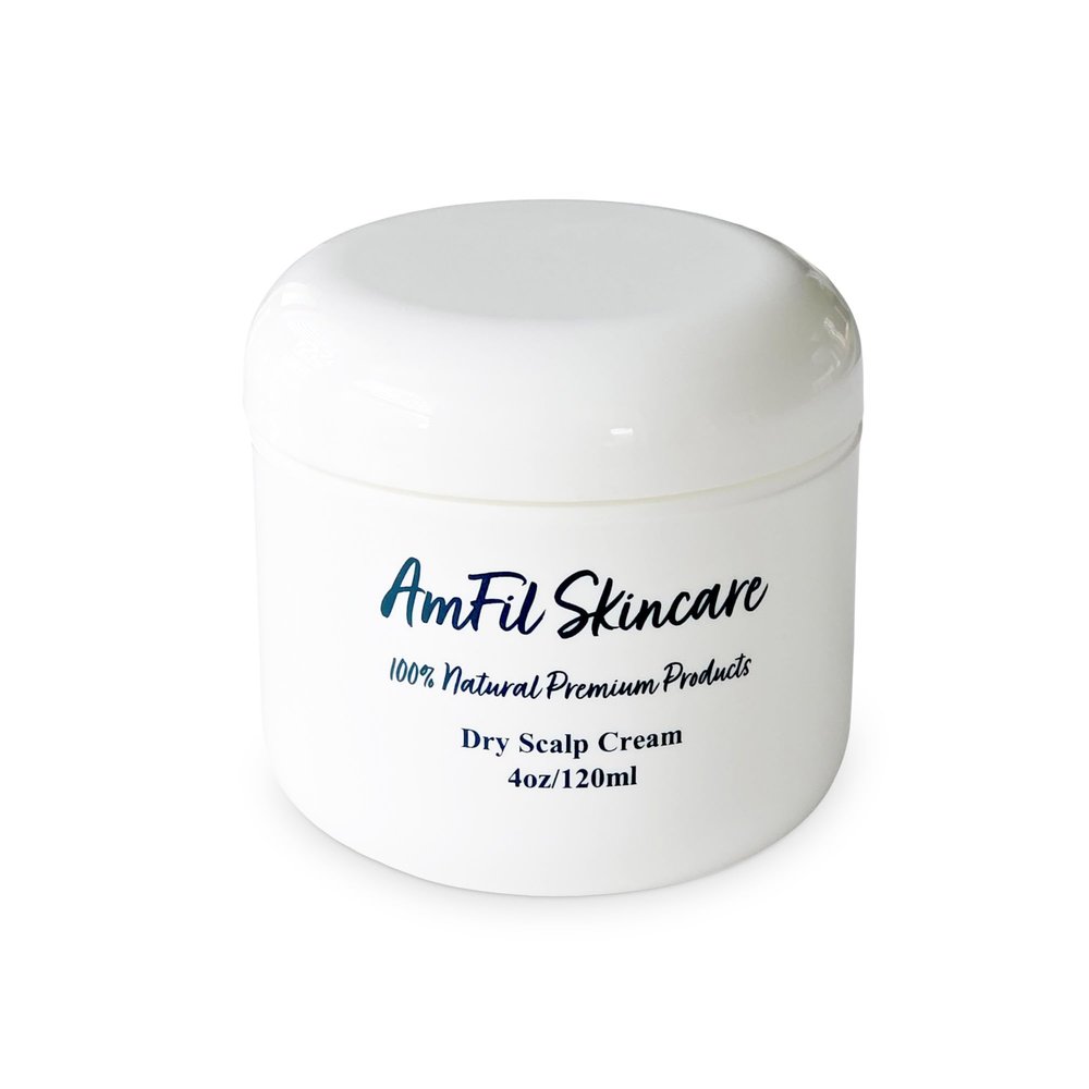 AmFil Skincare Dry Scalp Cream - Soothes Itchiness and Reduces Flakes for Dry, Sensitive Scalp - Gentle Relief for Eczema, Psoriasis and Seborrheic Dermatitis, 4 oz, 1-Pack