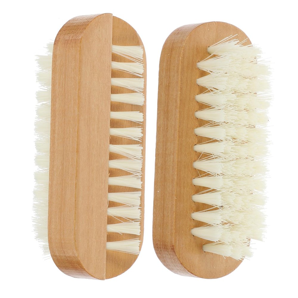MUCKLILY 2Pcs Double Sided Nail Brush Fingernail Cleaner for Men Women Versatile Scrubbing Tool for Manicure Pedicure for Gardeners Mechanics