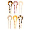 DEARMAMY 6Pcs Tortoise Shell Acetate Hair Sticks for Long Hair  U Shape for Women and Girls  Stylish for Buns and Updos view 1