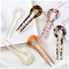 DEARMAMY 6Pcs Tortoise Shell Acetate Hair Sticks for Long Hair  U Shape for Women and Girls  Stylish for Buns and Updos view 4