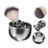Beavorty 2-Piece Stainless Steel Shaving Bowl Set with Beard Brush Professional Foaming Tool for Men Portable Shaving Accessories for Home and Travel view 4