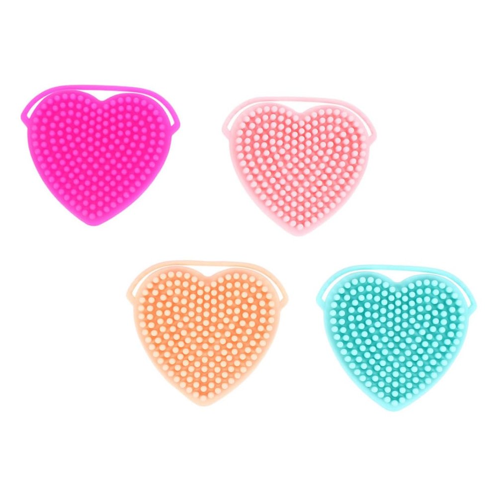 DECHOUS 4Pcs Handheld Silicone Facial Cleansing Brush Manual Face Scrub Tool for Gentle Exfoliation Massage Skincare Compact Portable for Women