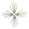 Baluue 4pcs Halloween Rhinestone Skeleton Hand Hairpins Scary Alloy Barrettes for Women Unique Hair Accessories for Halloween Parties Photo Props view 1