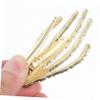 Baluue 4pcs Halloween Rhinestone Skeleton Hand Hairpins Scary Alloy Barrettes for Women Unique Hair Accessories for Halloween Parties Photo Props view 3