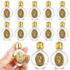 12 Embossed Golden Holy Water Bottles, Small Refillable Glass Containers, Portable Church Favors for Spiritual Ceremonies, Essential Oil Bottles view 1
