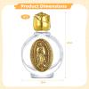 12 Embossed Golden Holy Water Bottles, Small Refillable Glass Containers, Portable Church Favors for Spiritual Ceremonies, Essential Oil Bottles view 4