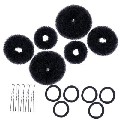 DECHOUS 3Sets Hair Bun Maker Kit with Elastic Hair Ties U Shaped Hairpins Versatile Hair Styling Tools for Women for Parties Weddings Yoga More Total