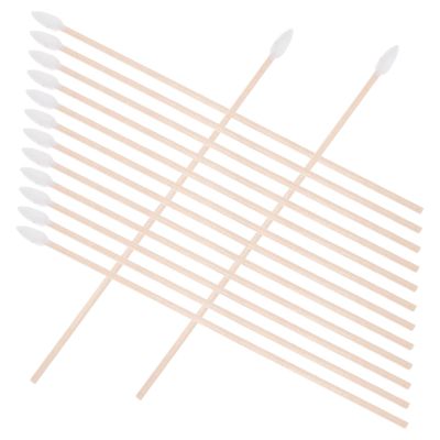 DECHOUS 100pcs Long Single-Tipped Cotton Swabs with Sturdy Wood Stick for Industrial Cleaning Disposable Wooden Cotton Swabs Multi-Use for Makeup and Precision Application