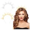 Framendino, 2 Pack Goddess Halo Sun Crown Headband Cosplay Costume for Women Hair Accessories Silver and Gold view 1