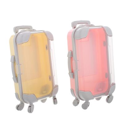 Beaupretty 2Pcs Eyelash Storage Box Mini Suitcase Transparent Design for Travel Durable Eyelash Holder for Organized Makeup Essentials Lightweight and Portable Eyelash Case for Easy Access