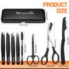 TsMADDTs Tweezers for Men, 8 in 1 Professional Eyebrow Tweezers Kit with Eyebrow Trimmer & Scissors, Razor, Brush, Skin Care Tools view 2