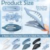 10 Pcs French Flat Hair Clips for Women, 3 Styles Blue Flat Claw Clips Strong Hold No Slip Matte Hair Claw Clips for Thin Thick Hair view 2