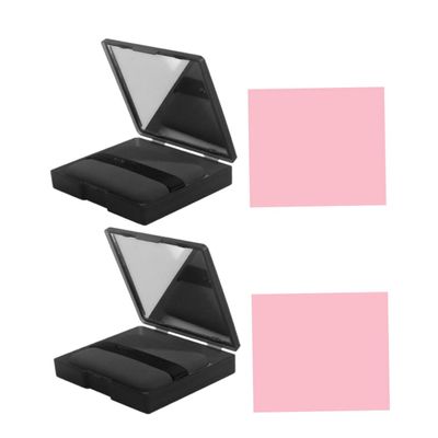 Healeved Oil Blotting Paper Sheets for Oily Skin 2pcs Makeup Oil Absorbing Tissues with Mirror and Puff for Face Cleaning