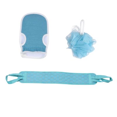 DECHOUS 3Pcs Exfoliating Long Back Towel Bath Kit Durable Shower Gloves for Cleaning Portable Bath Towels for Hard to Reach Areas Reusable and Machine Washable Convenient