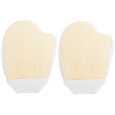 Beaupretty 2Pcs Loofah Shower Gloves Exfoliating Bath Towels for Body Scrubbing Massage Gloves for Men Women Natural Fiber Bathing Accessories