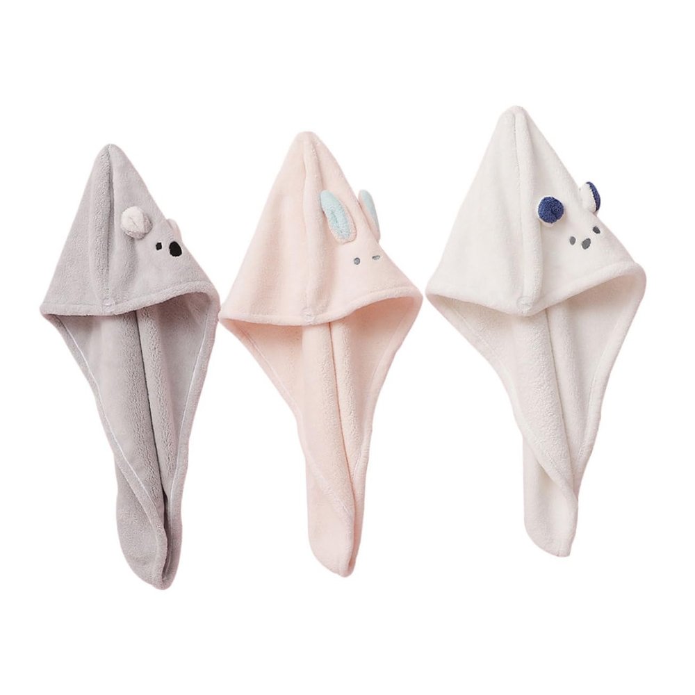 DECHOUS 3Pcs Quick Drying Hair Towel Super Absorbent Hair Drying Turban for Women Lightweight Bathing Cap for Home Gym and Travel