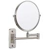 HTZALCUO Bathroom Mirror Wall Mounted Makeup Mirror 8- inch Two- Sided 5X Magnification 360 Swivel Extending Folding Bathroom Shaving Cosmetic Make Up Mirror(Nickel Brushed,1X/5X) view 1