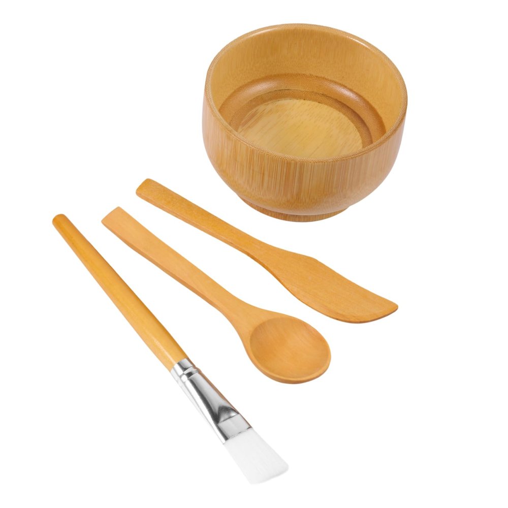 Anneome 4Pcs Face Mask Mixing Tool Set DIY Facial Bowl Brush Spatula Spoon for Home Treatments Compact Reusable Beauty Tools for Skin Care