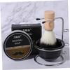 Beaupretty 3-Piece Shaving Brush Set Stainless Steel Stand Shaving Bowl and Brush for Home Use Portable for Men view 2