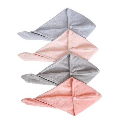 BATHVEVE 4Pcs Ultra Absorbent Coral Fleece Dry Hair Hat Quick Drying Hair Towels for Women and Soft for Home Travel and Spa Use Includes