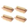 WEKAMOS 4PCS Wooden Nail Cleaning Brush Set Natural Pig Bristle Two-Sided Hand and Foot Scrubber for Manicure and Pedicure Non-Slip Handle for Fingernail and Toenail Care view 1