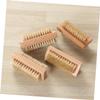 WEKAMOS 4PCS Wooden Nail Cleaning Brush Set Natural Pig Bristle Two-Sided Hand and Foot Scrubber for Manicure and Pedicure Non-Slip Handle for Fingernail and Toenail Care view 3