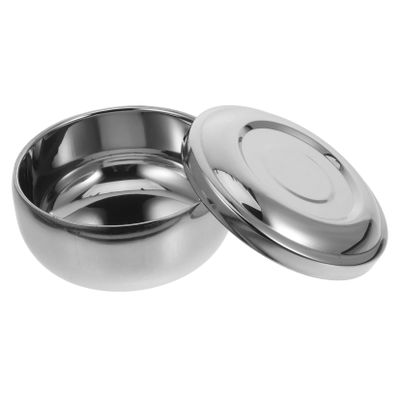 Healifty Stainless Steel Shaving Bowl for Shaving Cream Soap Men Grooming Tool Stylish Travel Shaving Mug Classic Barber Accessory for Home Salon Use