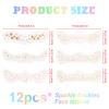 12pcs Face Freckles Makeup Patches, 6 Designs Glitter Gold Freckles Waterproof Sparkle Face Stickers Cute Star Dot Flower Temporary Tattoos for Women Concerts Festival Rave Makeup Accessories view 2