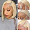10 Inch Straight Brazilian Virgin Hair 613 Blonde Bob Wigs Human Hair 180% Density Pre Plucked Natural Hairline Short Bob Wig 13x6 HD Transparent Lace Frontal Wigs Human Hair for Women view 1