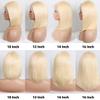 10 Inch Straight Brazilian Virgin Hair 613 Blonde Bob Wigs Human Hair 180% Density Pre Plucked Natural Hairline Short Bob Wig 13x6 HD Transparent Lace Frontal Wigs Human Hair for Women view 3