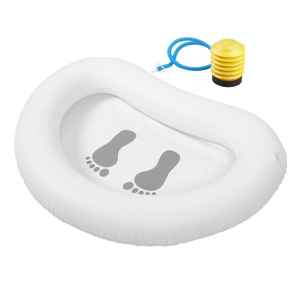 Parliky 1Set Portable Inflatable Foot Bath Basin for Pool Entry Durable Foot Soaking Tub for Beach Camping Compact Design for Easy Cleaning and Refreshing Foot Wash