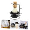 EXQUIMEUBLE 1Set Shaving Kit with Holder Soft Beard Brush and Soap Bowl for Men Essential Shaving Accessories for Experience view 2