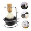 EXQUIMEUBLE 1Set Shaving Kit with Holder Soft Beard Brush and Soap Bowl for Men Essential Shaving Accessories for Experience view 3